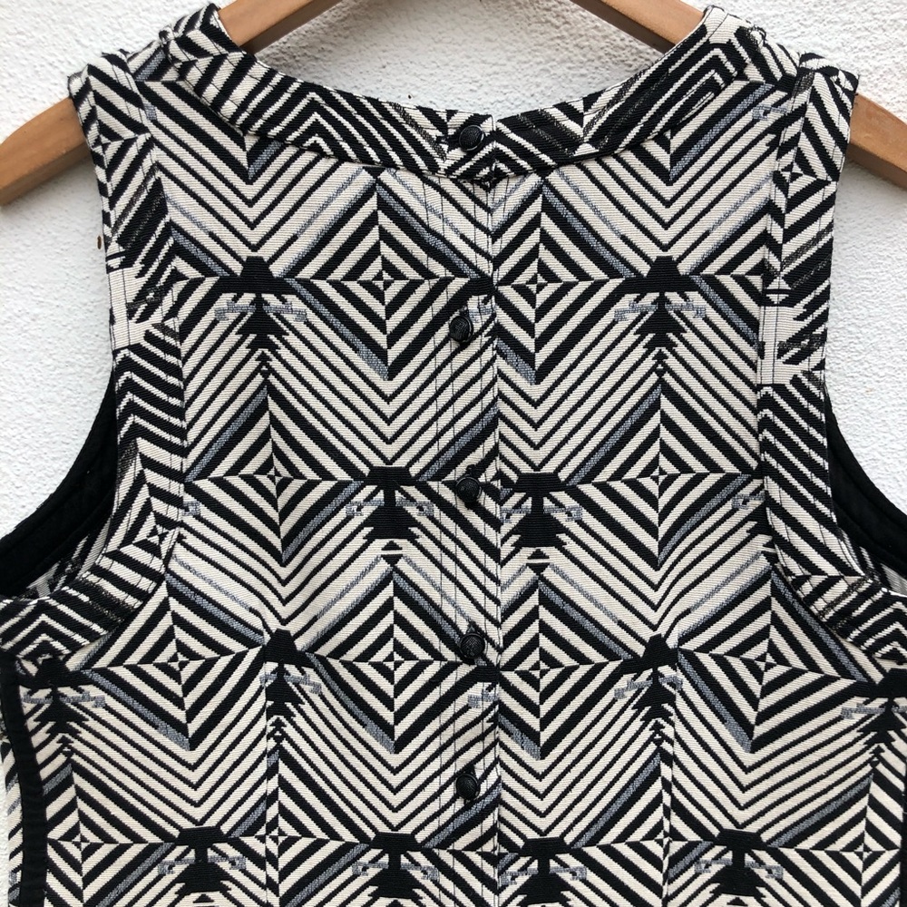 Free People New Romantics Striped Geometric Chevron Beaded Mini Dress - Picture 5 of 6